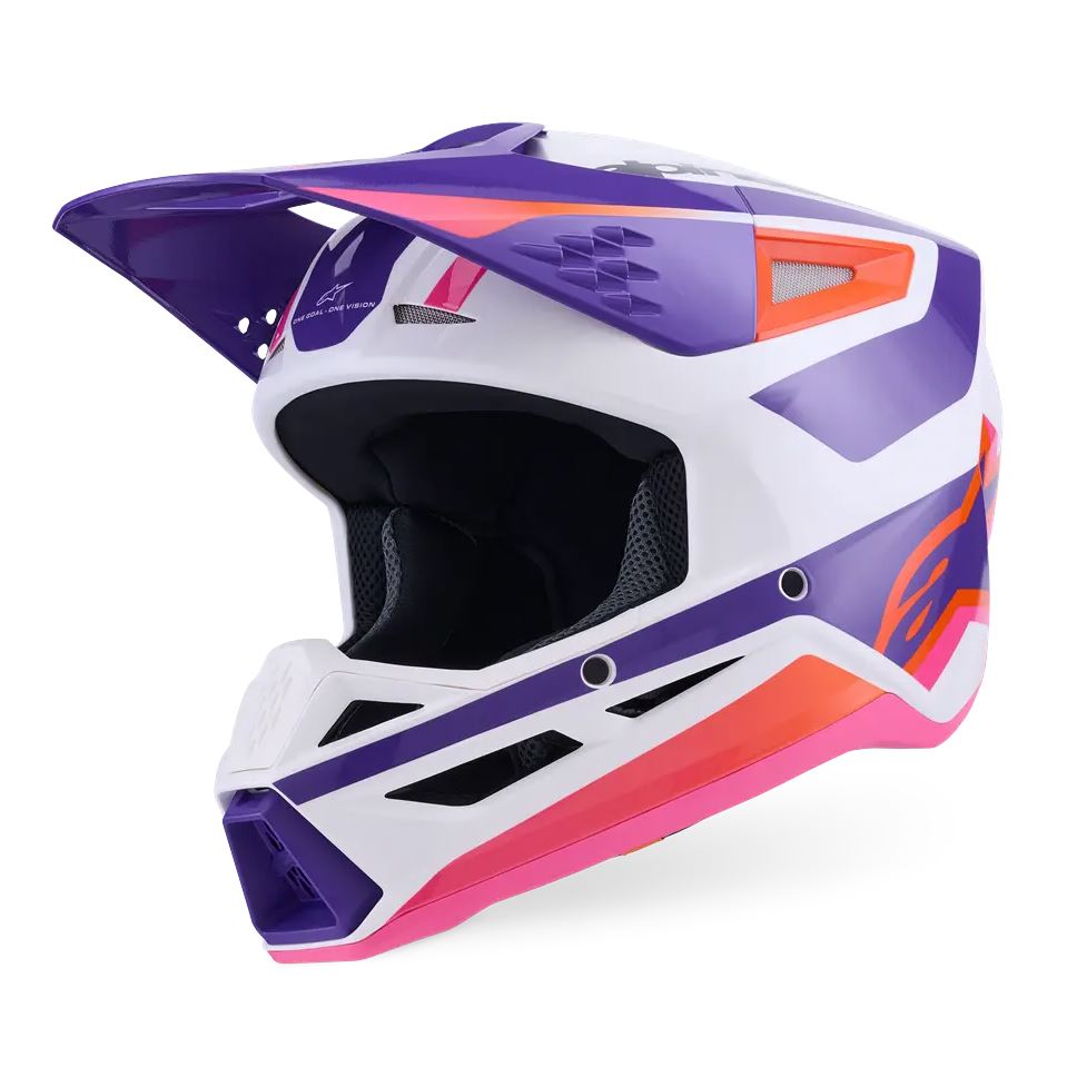 Alpinestars 2026 SM3 Heat Motocross Helmet White Purple Pink